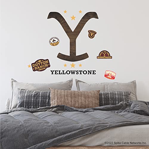 RoomMates RMK5347GM Yellowstone Dutton Ranch Logo Giant Peel and Stick Wall Decals