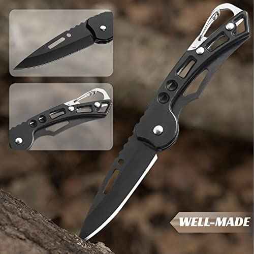 EDC Pocket Knife for Men, Small Folding Keychain Knife with clip, Stainless Steel Knife Box Cutter for Women, Pocket Knives for Outdoor Camping Hiking, Mens Gift