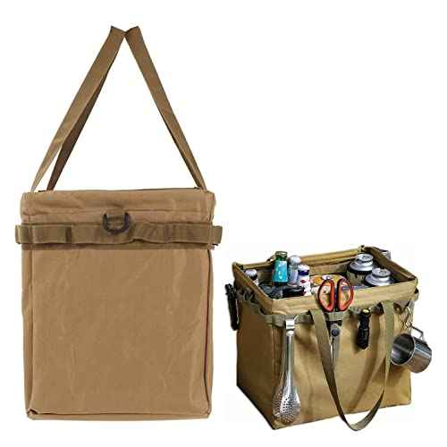 Camping Tool Tote Bag Camping Tool Bag Collapsible Design Wide Mouth Large Capacity Oxford Fabric Tool Tote Bag for Camping Picnic Travel