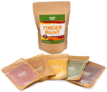 Vegan Finger Paints for Toddlers, Organic Baby Safe Coloring, Play, Made in USA (5 Colors)