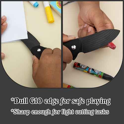 JIN Starry G10 Pocket Knife for Kids, DIY Knife Making Kit, Safe Fidget Toy, Black G10 Blade Handle, EDC Folding Knives, Camping, Boys Scout