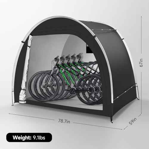Bike Storage Tent Sheds - Outdoor Storage Waterproof, Upgraded 6.56x4.92x5.58ft Bicycle Shed Tent, Portable Bike Covers Shelter with Carry Bag for Motorcycle, Garden Tool - Medium