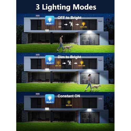 400LED Solar Lights Outdoor,3 Modes & Remote Control Motion Sensor Outdoor Light,IP67 Waterproof Solar Flood Lights for Garden, Garage, Patio, Pathway (4 Pack)