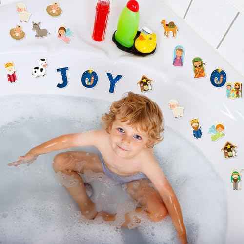 20 PCS Christmas Window Decor Nativity Thick Gel Clings Religious Christian Decoration Jesus Birth Window Clings Decals for Kids Toddlers Home Airplane Xmas Yuletide Party Classroom Nursery