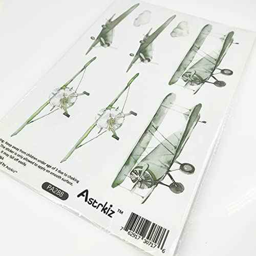 Boy Vintage Planes Wall Decals - Peel and Stick Airplane Wall Stickers, Sketch Themed for Baby Boys or Gender Neutral Rooms