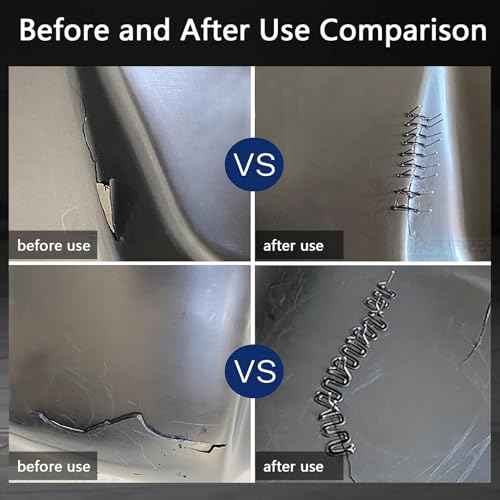 Hot Staples Wave Shape Aorplim 1000 Pcs 0.6/0.8 mm Bumper Repair Welding Wire, Plastic Welder Staples Bumper Welding Wire, Applicable for Most Cars ABS Plastic Welding Hot Melt Repair