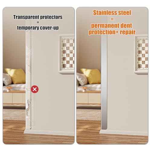 2x2x48 Inch 304 Stainless Steel Wall Corner Guards (5-Pack) Heavy Duty Rounded Corner Protector, Smooth Folded Edge Design for Wall Protection Stainless Steel Slab
