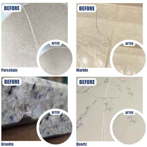 Tile Repair Kit - Porcelain Repair Kit for Repairing Scratches, Chips, Dents, Hole on Bathtub and Shower Tray, Ceramic Repair Filler for Acrylic, Fiberglass, Perfect Restoration of Marble Countertop