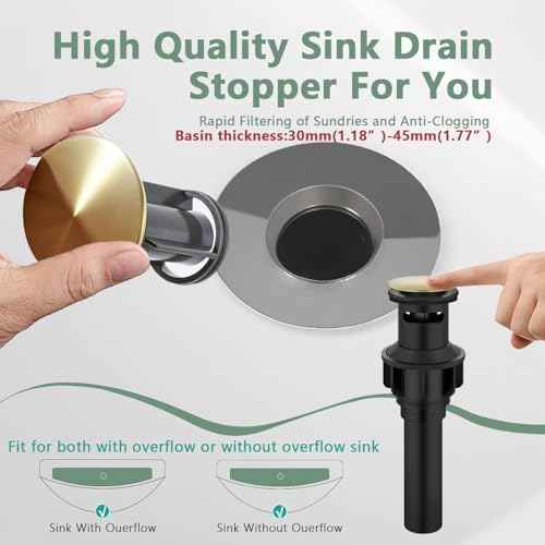 Gold Bathroom Faucet 3 Hole, Widespread Bathroom Faucet Brushed Gold, 360¡Æ Swivel High-Arc Spout 2-Handles 8 Inch Faucets with Water Hoses and Drain for Sink RV Bath Vanity Lavatory, VAL088GRH