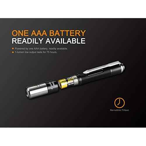 Fenix LD02 V2.0 70 lumen neutral white/UV pen-type LED flashlight bundle with AAA EdisonBright battery