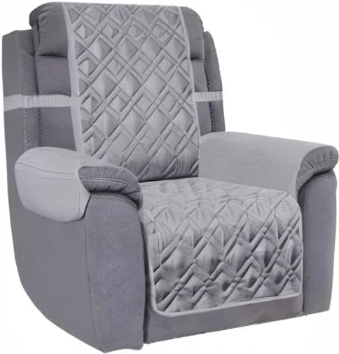 Ameritex Waterproof Nonslip Recliner Cover Stay in Place, Dog Chair Cover Furniture Protector, Ideal Recliner Slipcovers for Pets and Kids (23", Light Grey)