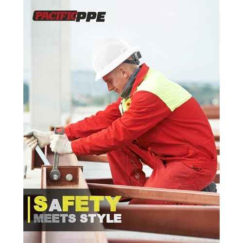 PACIFIC PPE Full Brim Hard Hat, OSHA Construction Safety Helmet Certified to ANSI Z89, 4 Point Adjustable Ratchet Suspension, Class E, G & C, White