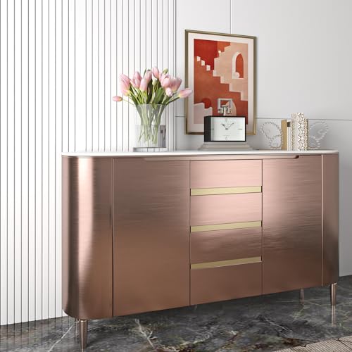 Livelynine Pink Rose Gold Contact Paper Peel and Stick Metallic Wallpaper for Bathroom Bedroom Classroom Desk Wrap Stainless Steel Countertop Cover Refrigerator Vinyl Kitchen Fridge Covers 15.8x78.8