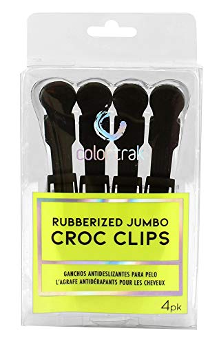 Colortrak Rubberized Jumbo Croc Clips - 4 Pack, Rubberized Finish Croc Clips to Prevent Slippage, Stain Resistant, Ergonomic Grip, Double-Hinged Design, 5.3" Long