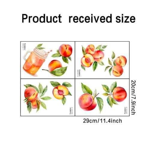 Pink and Tender Refreshing Peach Fruit Wall Decals Colorful Peach Wall Stickers Restaurant Kitchen Wall Decor Pegatinas para Pared