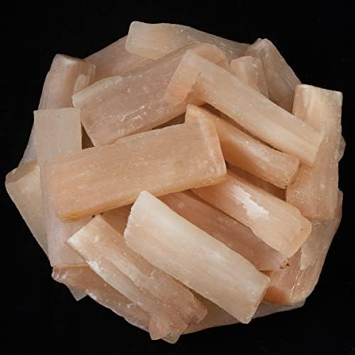 Crocon 1LB Orange Selenite Rough Stones and Crystals Bulk - Raw Gemstone for Tumbling Cabbing Polishing Gem Mining Chakra Balancing Reiki Crystal Healing Good Luck Fountain Rocks Home Décor Gifts