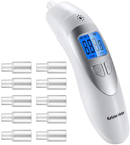 Ketosis Meter Portable Ketosis Breath Tester for Testing Ketosis - Home Ketone Breath Analyzer Professional Ketone Breath Meter - Accurately Monitor Ketonsis in Your Breath with 10 Mouthpieces