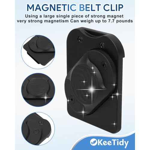 Hammer Holder and Tape Measure Clip for Belt, Magnetic Belt Tool Holder, Strong Magnet Tool Clip for Wrench, Pliers, Screw Driver, Screws, Sockets, Drill Bit, 3 Pack