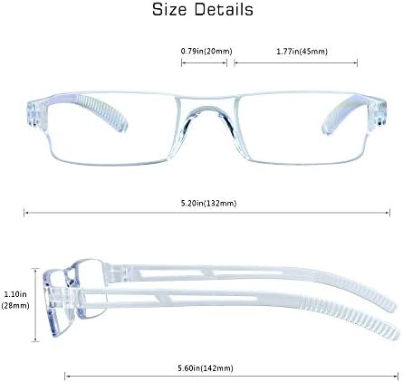 VisionGlobal 8 Pairs Reading Glasses, Blue Light Blocking Glasses, Computer Reading Glasses for Women and Men, Fashion Square Eyewear Frame (4black+4clear,+2.00 Magnification)