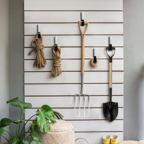 Heavy Duty Steel Garage Hooks,Garage Storage Utility Hooks,Anti-Slip Hanger, Tool Organizer,Steel Wall Mount Organizer, Garden Hose Hanger (Small-8PC)