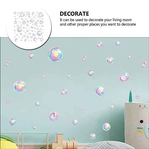 Uonlytech Bubble Wall Decal Stickers, Under The Sea Birthday Party Decor Colour Bubble Ocean Background Water Bath Decor for Mermaid Baby Shower