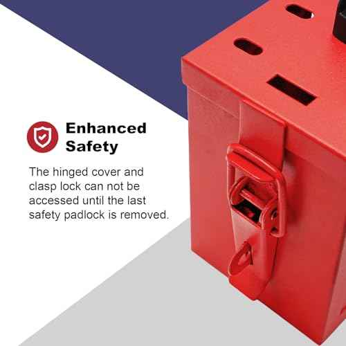 Lockout Tagout Group Lock Box,Portable Red Loto Group Box with 12 Locking Holes,Big Premium Lock Box for OSHA Compliant Group Loto Procedures,8001