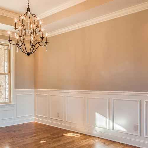 3 Set Accent Wall Molding Kit Premade Wainscoting Panels Wall Molding Peel and Stick Panel White Pre Cut Trim for Walls Picture Frame Molding for Home Decoration(31.5x31.5 Inch)