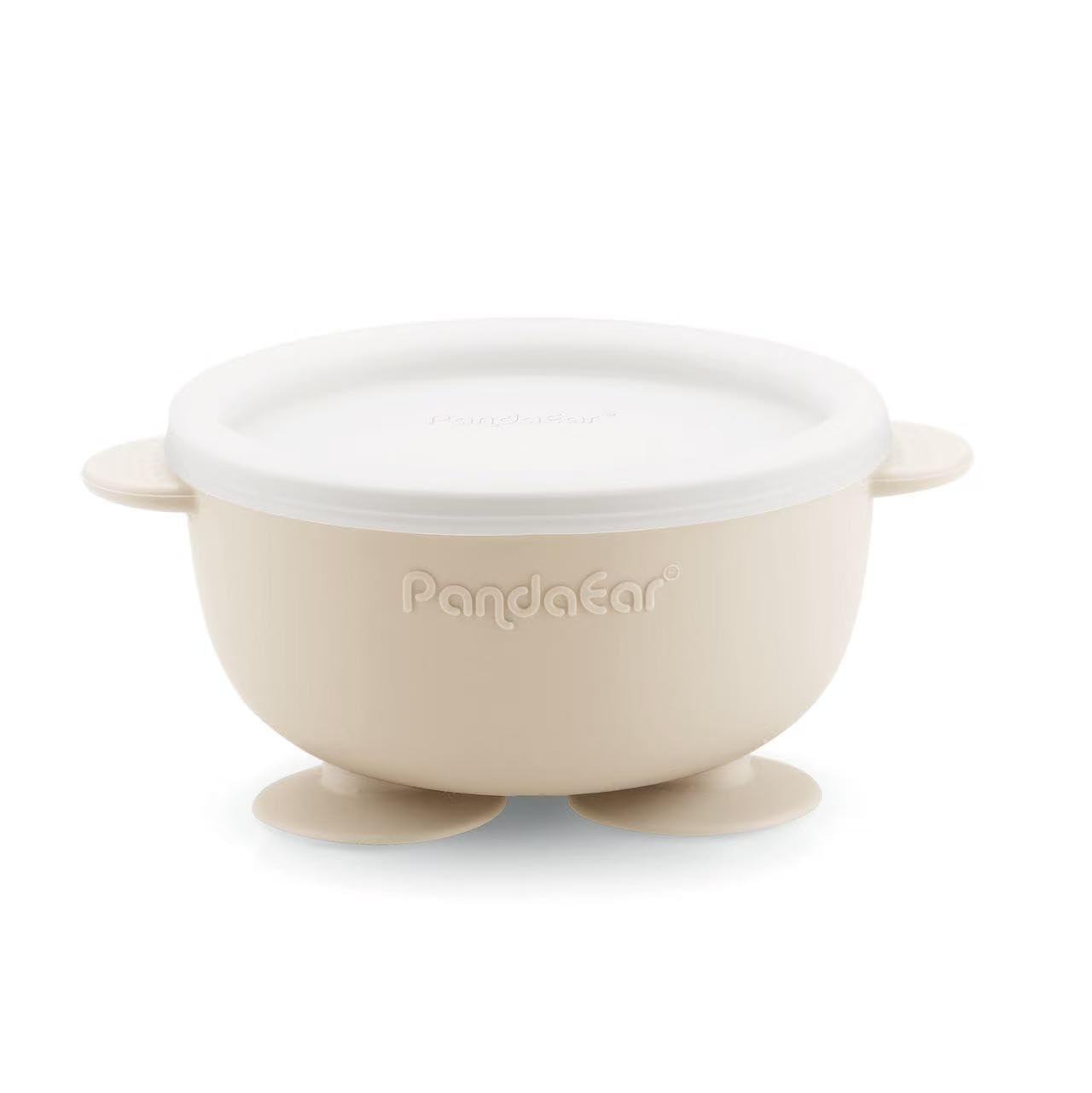 PandaEar 3 Pack Stainless Steel Baby Suction Bowls, Non-Slip Child Food Bowl with Silicone Sleeve for Kids Toddlers Infants, Unbreakable & Mess Free (Blue Green Beige, With Lids)