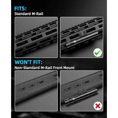EZshoot 1800 Lumens Tactical Rifle Flashlight with Pressure Switch, Tactical Flashlight for Rifle Compatible with M-Rail, Rifle Flashlight with Strobe Mode for Home Defense, Hunting