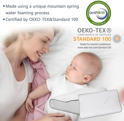 Memory Foam Pillows - Cervical Neck Pillow for Pain Relief, Ergonomic Side Sleeper Pillow for Sleeping, Orthopedic Contour Neck Pillows for Neck and Shoulder Pain with Cooling Pillowcase, Cream