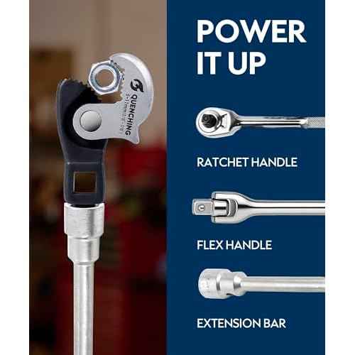Self-Adjusting Crowfoot Wrench Set ? 3-Piece Kit Fits 1/4", 3/8", 1/2" Drives, Covers 5?32mm, Replaces Multiple Fixed-Size Wrenches