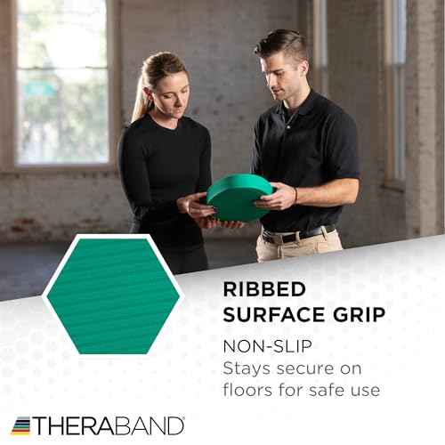 THERABAND Stability Trainer Pad, Beginner Level, Firm, Set of 2, Green Foam Balance Pad for Physical Therapy, Exercise Pad for Core Strength, Lightweight Non-Slip Balance Trainer, Portable Foam Pad for Home or Clinic Use