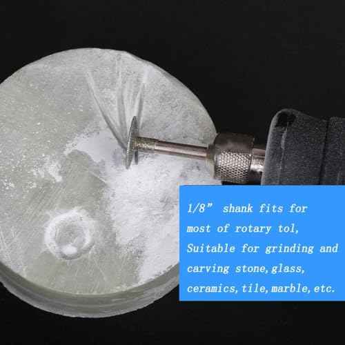 Luo ke 7 Pcs T Shape Diamond Cutting Burr, 1/8'' Shank Diamond Burs Stone Carving Sets For Dremel Rotary Tools