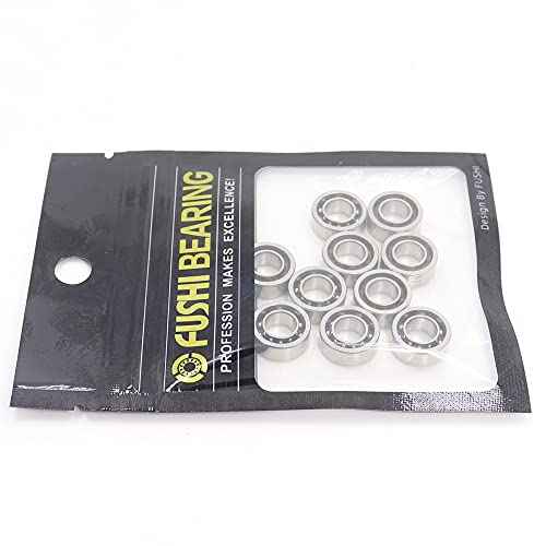 R188 Open Deep Groove Ball Bearing, 1/4" mmx1/2 mmx3/16 mm Fidget Spinner Bearing with Nylon Caged (10 PCS)