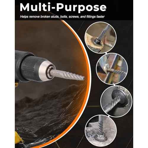 Screw Extractor Set, 7PCS Easy Out Screw Extractor Set, Stripped Screw Extractor for Removing Damaged Screws, Broken Bolts, Studs