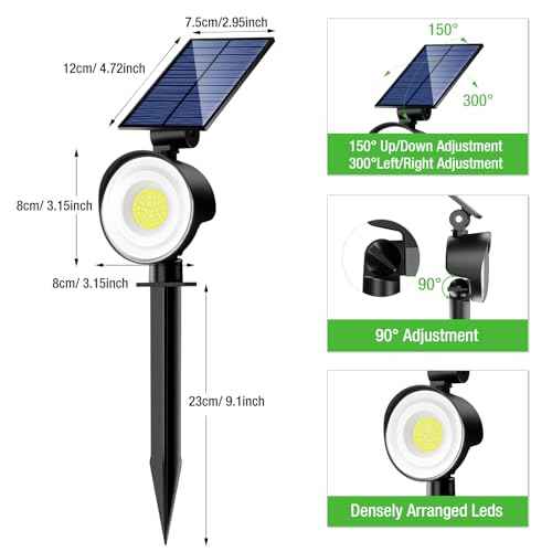 nipify 8 Pack Solar Spot Lights Outdoor Waterproof with 3 Modes, Solar Spotlight Light for Outside Yard Landscape Lighting Pathway Lights Wall,Warm White
