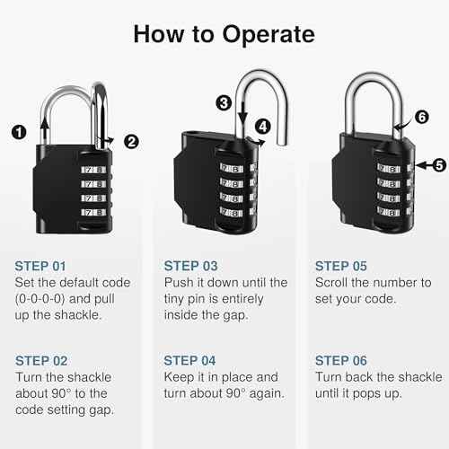 Puroma Combination Lock 10 Pack 4 Digit Waterproof Locker Locks Secure Outdoor Padlock for Gym Lockers, Toolboxes, Gates, Fences, Storage, Sports Locker, Cabinets (Black)