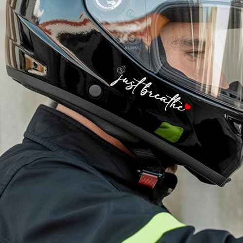 (3 Pcs) Just Breathe Mirror Sticker Inspirational Quote Vinyl Decal for Christian Believers Ideal for Car Rear View Mirror Window Laptop or Motorcycle 4 Inches
