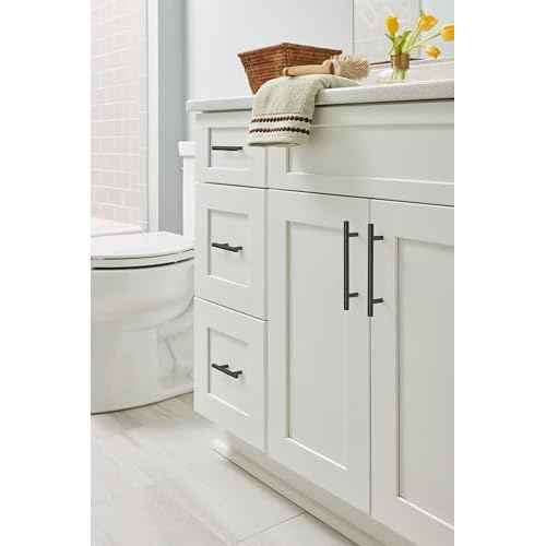 Amerock Bar Pulls 5-1/16 inch (128mm) Center-to-Center Matte Black Cabinet Pull - 10 Pack, 10BX40517MB