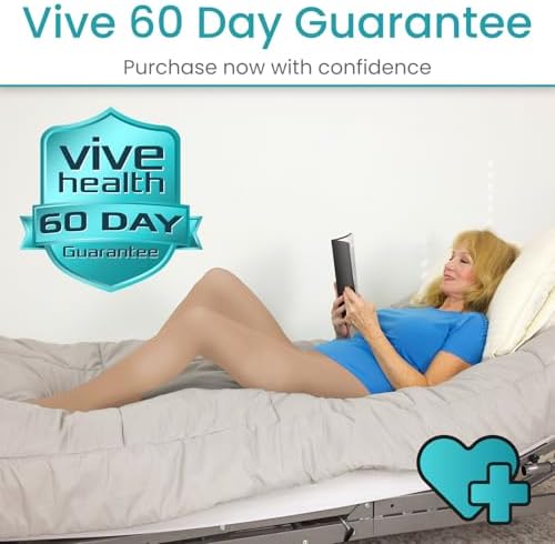 Vive Medical Compression Pantyhose for Women & Men - 15-20 mmHg Graduated Support Hose - Opaque Closed Toe Compression Tights - Stockings for Varicose Veins, Swelling, Edema, & Improved Circulation
