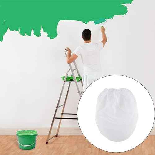 10PCS Paint Strainer Bag, 1 Gallon Paint Filter Bucket with Elastic Opening Drawstring, White Nylon Mesh Filter Fine Mesh Bag for Paint Gardening