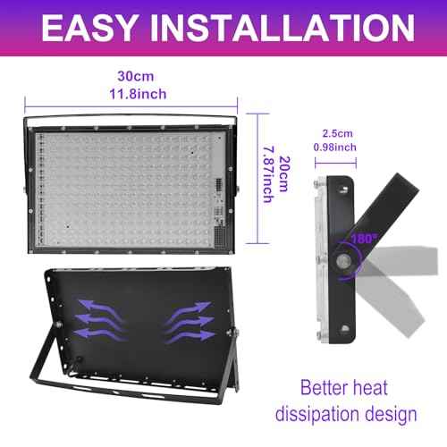 200W LED Black Lights for Glow Party IP65 Waterproof UV Blacklight Floodlight 395nm Blacklight Spotlight Purple Black Light Flood Light Fluorescent UV Lights Lamp for Halloween Decor (2 Pack)
