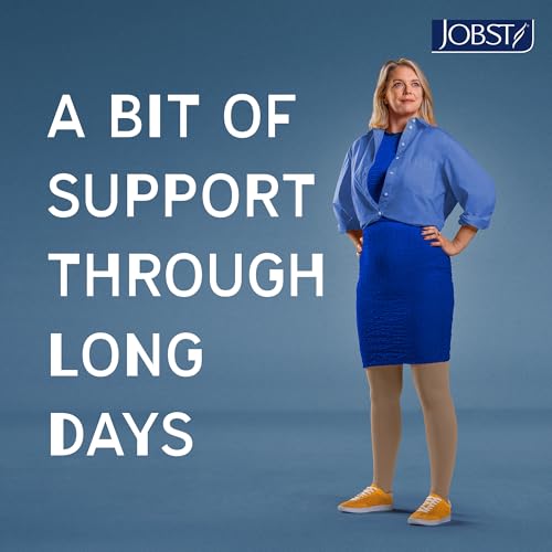 JOBST Relief Knee High Graduated Compression Socks, 20-30 mmHg - Comfortable Unisex Design - Open Toe, Beige, Large