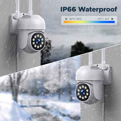 Security Cameras Wireless Outdoor, 350¡Æ Pan & 90¡Æ Tilt CCTV Camera with Auto AI Motion Detection & Spotlight Siren Alarm, WiFi Surveillance Indoor Home Camera, Color Night Vision, 2-Way Talk