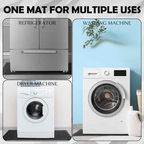 Nuanchu 10mm x 32 x 29in Extra Large and Thick Mat for Under Washer and Dryer, Waterproof Floor Pad, Laundry Machine Non-Slip Shockproof Pad for Floor Protection, Shock Absorbing, Noise Reducing