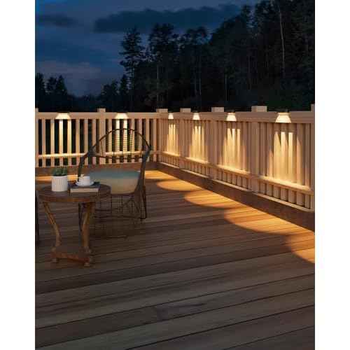 VOLISUN Solar Deck Lights 12 Pack, Warm White Glow LED Large Size Lamp, IP65 Waterproof Step Lights Outdoor for Deck, Step, Fence, Railing, Wall and Stairs (Black)