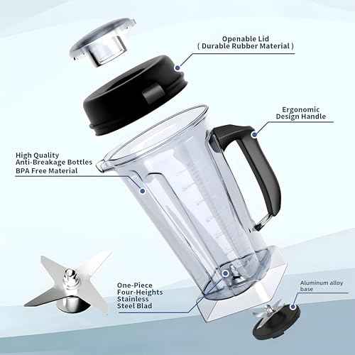 For Vitamix Blender Pitcher 64oz Container, Replaces 5200 5300 6500 7500 Pro200 500 Vita-Prep vm0101 vm0102 E310 320 etc, Perfect Fit for Vitamix Classic/Explorian Series Blender Replacement Cup