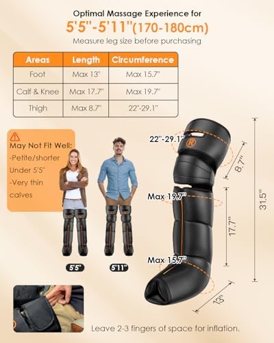Leg Compression Massager for Circulation and Pain Relief, Professional Compression Boots with 6 Modes, 9 Intensity, 4 Heat, Full Leg Massager Father Day Gifts for Mom Dad