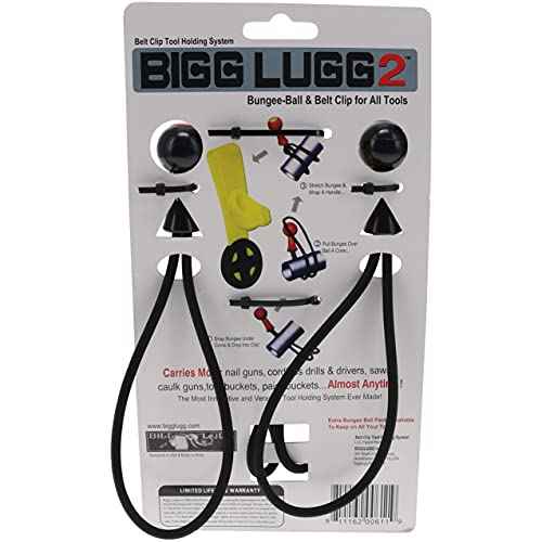 Superior Parts Bigg Lugg BL2-3BM Belt Clip Tool Holder System with 3 Ball Bungees - 2 Pack