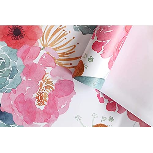 Peel and Stick Wallpaper Removable Floral Cactus Pink Navy Flower Vinyl Self Adhesive Prepasted Decorative for Girls Women Bedroom Cabinets Desk Countertops 17.7in x 9.8ft